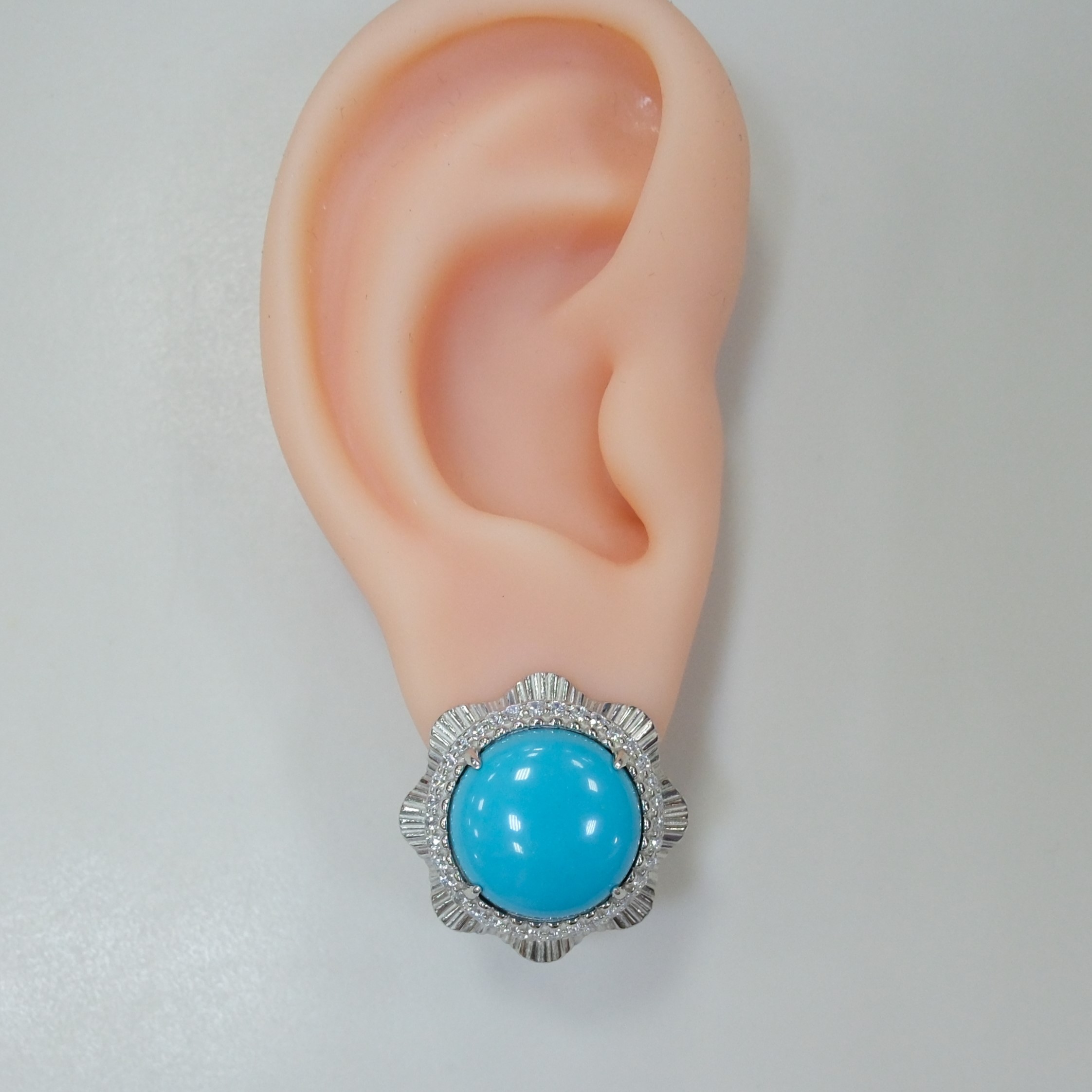 Серебряные серьги с бирюзой